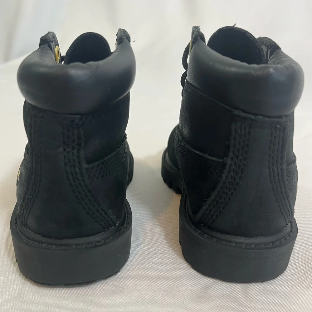 Timberland Toddler Boots Lace Up Black Leather Size 6/22.5 200 Gram Waterproof